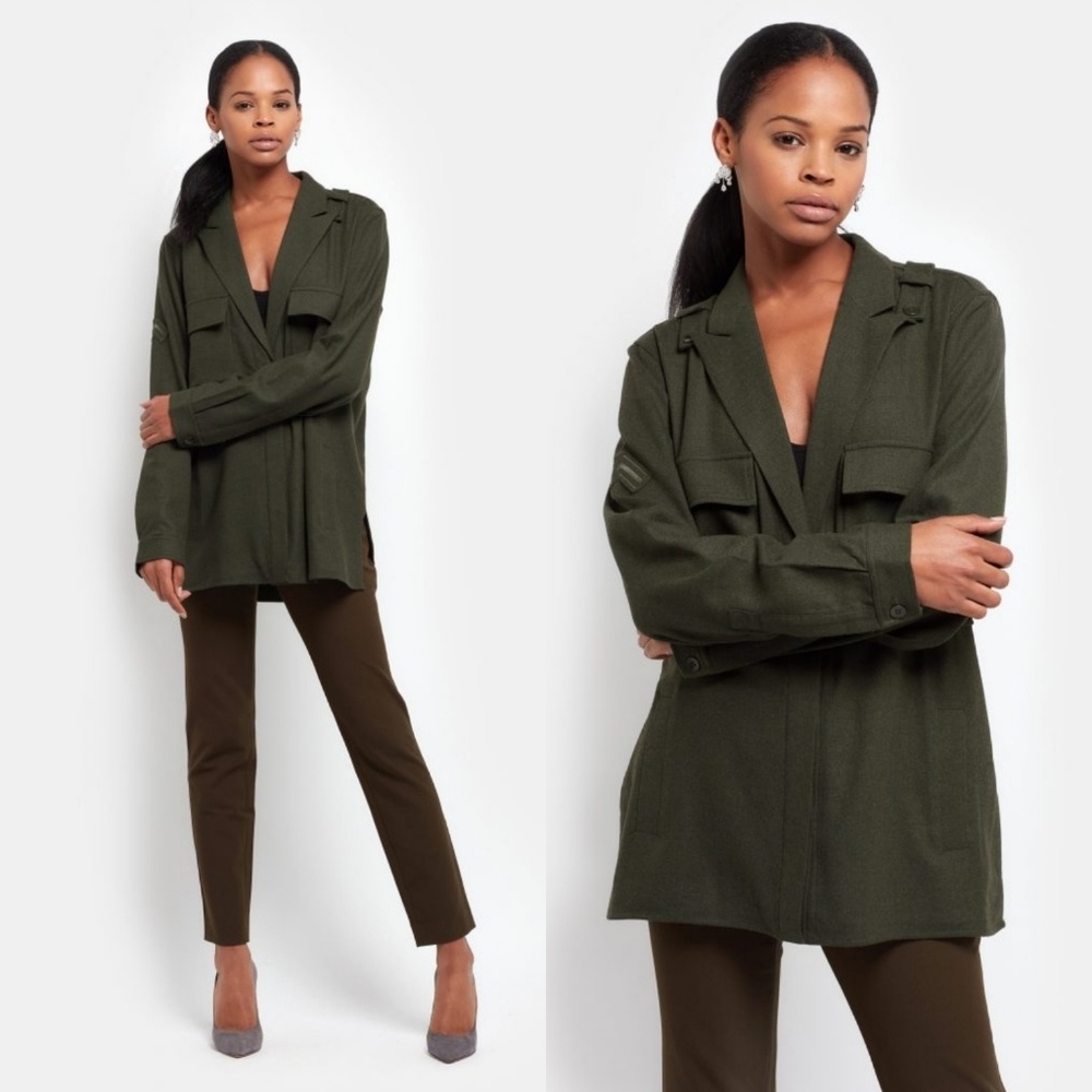 TIBI Owen Twill casual shirt jacket Blazer Runway